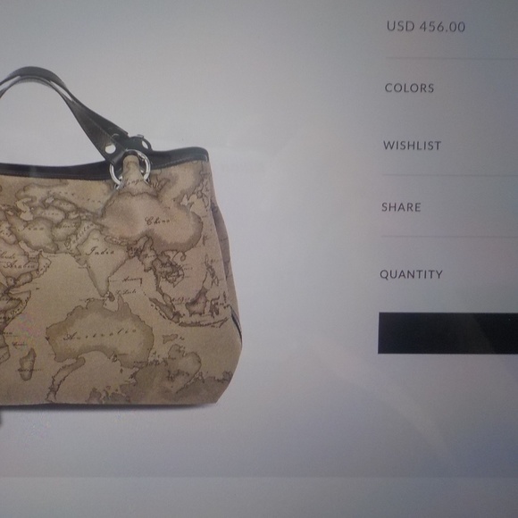 Map Fabric/Leather Shoulder Bag - Picture 10 of 10